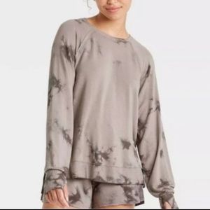 NWT Brand New Joylab Joy Lab Brown Tie Dye Sweatshirt Lightweight Super Soft M